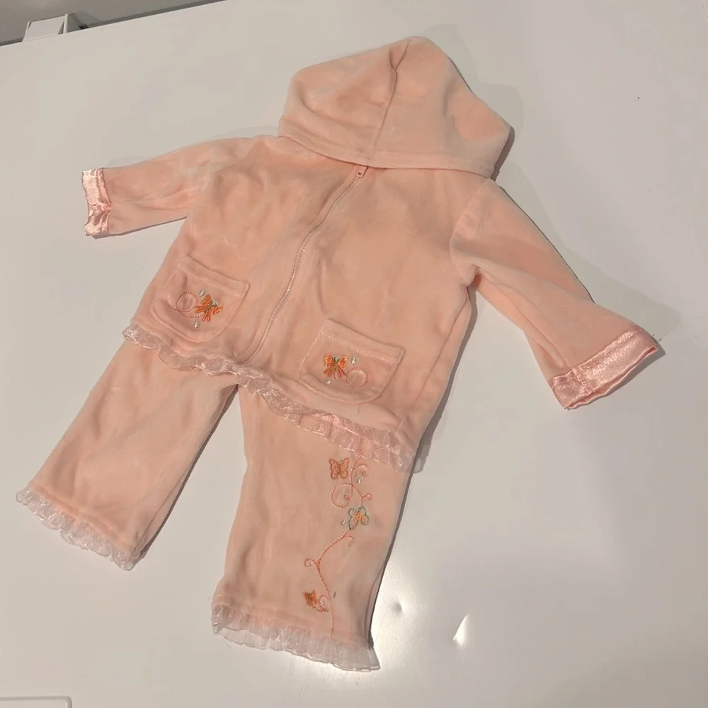 Fisher-Price Peachy Pink Velour Set - Picture 1 of 14
